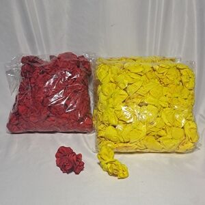 NEW Lot Of 300 Scrunchie Hair Ties Red Yellow 3.5" Wholesale‎ Team Colors